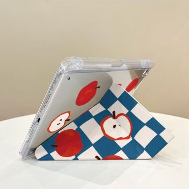 Checkerboard apple illustration protective iPad case