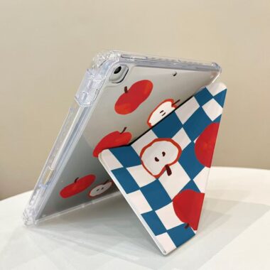 Checkerboard apple illustration protective iPad case