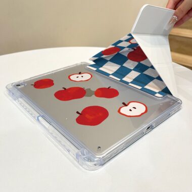 Checkerboard apple illustration protective iPad case