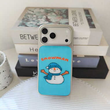 Christmas penguin bear silver edge TPU iPhone 17 case