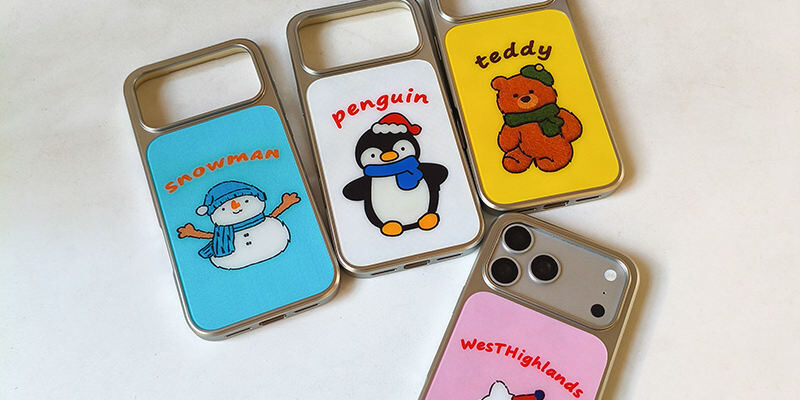 Christmas penguin bear silver edge TPU iPhone 17 case