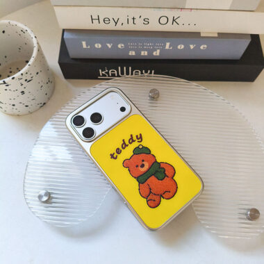 Christmas penguin bear silver edge TPU iPhone 17 case