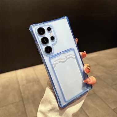 transparent card holder soft full cover Samsung phone case