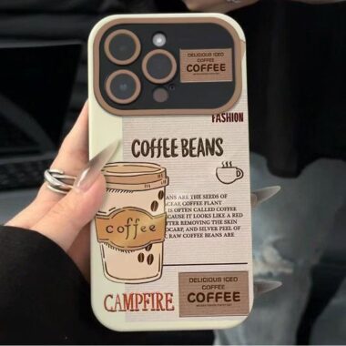 Coffee label pattern full cover shockproof iPhone 17 case