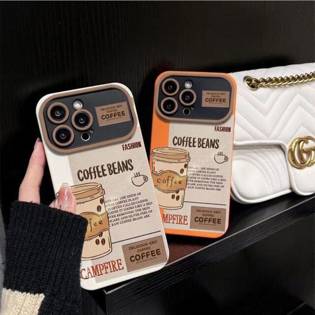 Coffee label pattern full cover shockproof iPhone 17 case