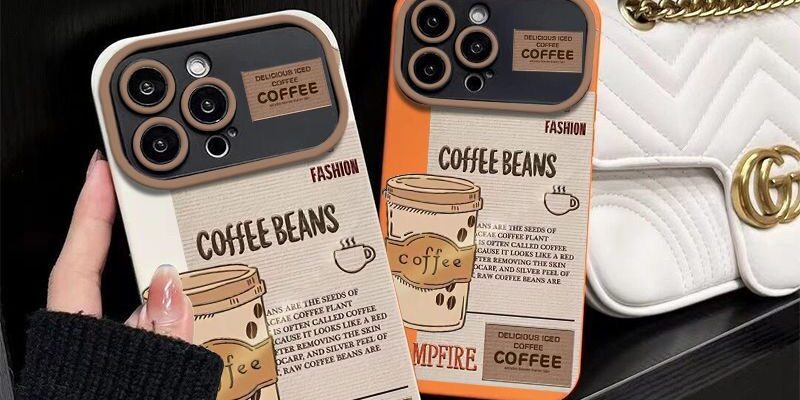 Coffee label pattern full cover shockproof iPhone 17 case
