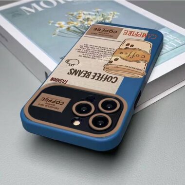 Coffee label pattern full cover shockproof iPhone 17 case