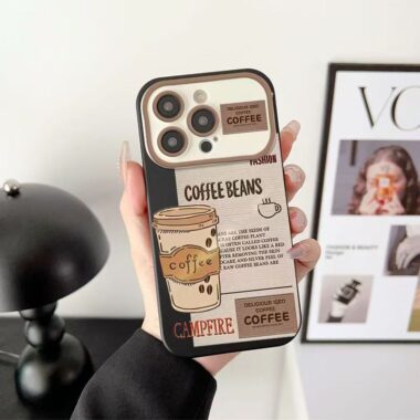 Coffee label pattern full cover shockproof iPhone 17 case