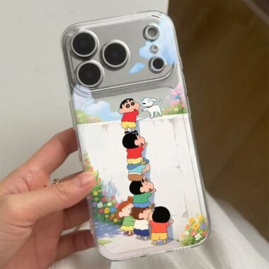 Cartoon Crayon Shin-chan clear soft full cover iPhone 17 case