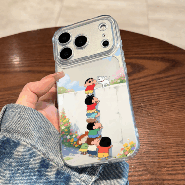 Cartoon Crayon Shin-chan clear soft full cover iPhone 17 case