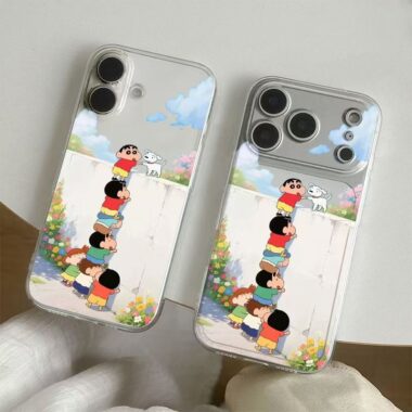 Cartoon Crayon Shin-chan clear soft full cover iPhone 17 case