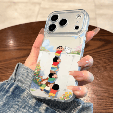 Cartoon Crayon Shin-chan clear soft full cover iPhone 17 case