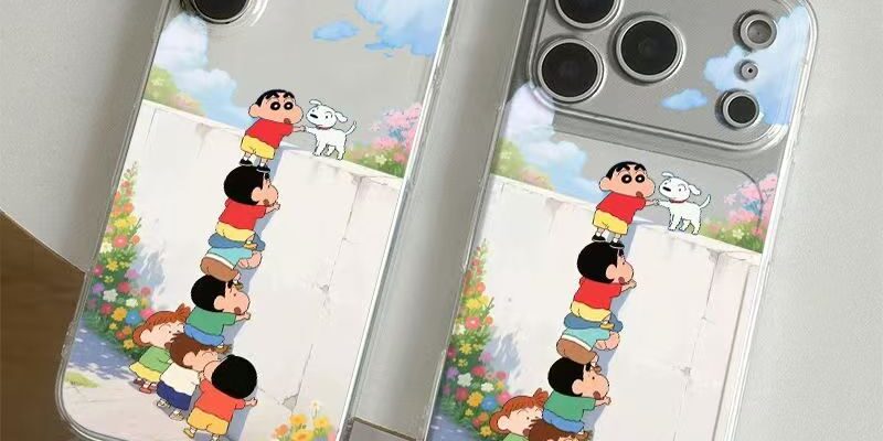 Cartoon Crayon Shin-chan clear soft full cover iPhone 17 case