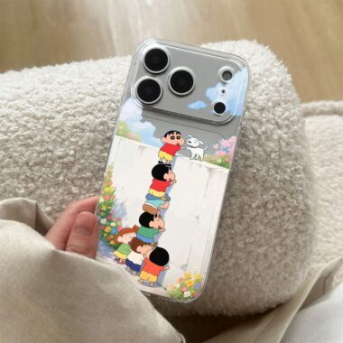 Cartoon Crayon Shin-chan clear soft full cover iPhone 17 case