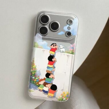 Cartoon Crayon Shin-chan clear soft full cover iPhone 17 case