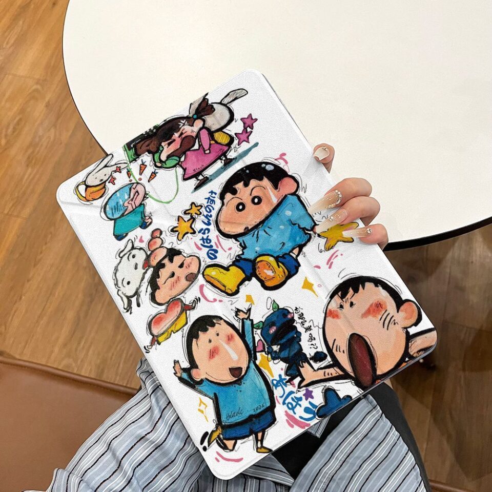 Cartoon Crayon Shin-chan Y fold tri fold shockproof iPad case