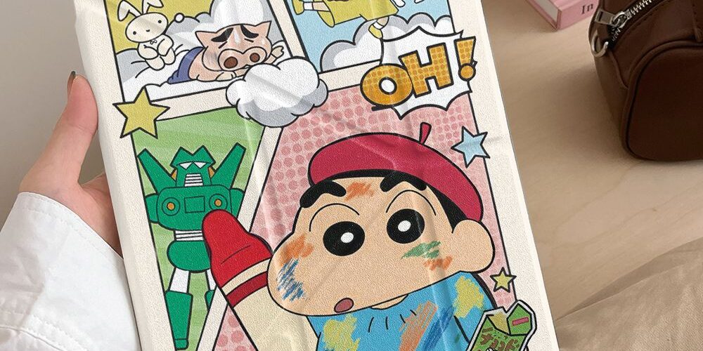 Crayon Shin-chan cartoon Y-fold iPad protective case