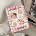 Cartoon cream bear 360 rotating shockproof iPad case