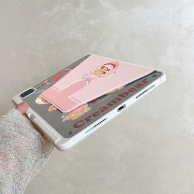 Cartoon cream bear 360 rotating shockproof iPad case