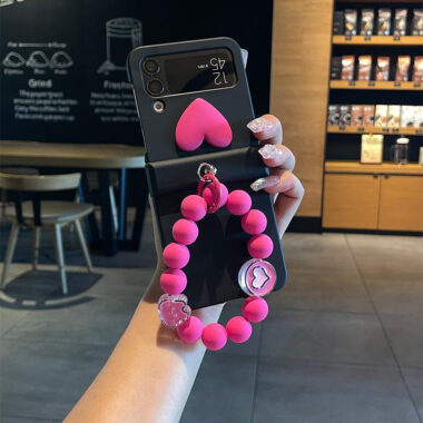 3D heart bracelet shockproof Samsung Z Flip folding case
