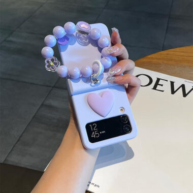 3D heart bracelet shockproof Samsung Z Flip folding case