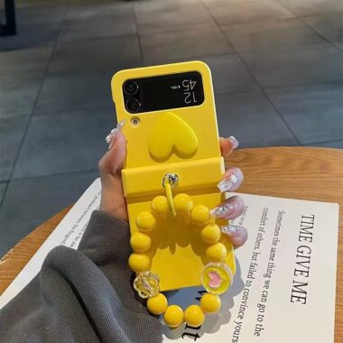 3D heart bracelet shockproof Samsung Z Flip folding case