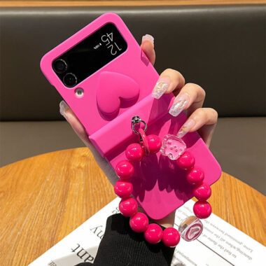 3D heart bracelet shockproof Samsung Z Flip folding case