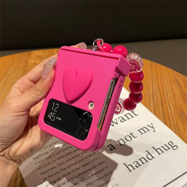 3D heart bracelet shockproof Samsung Z Flip folding case