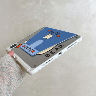 Cartoon bear expression 360 rotating shockproof iPad case