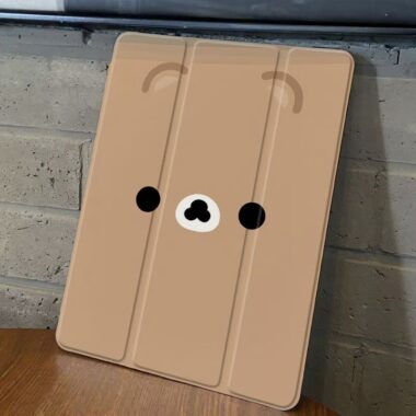 Cute bunny expression tri-fold shockproof silicone iPad case
