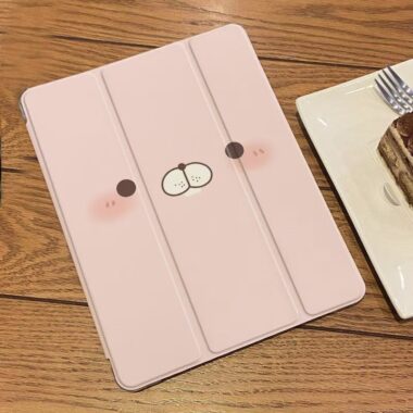 Cute bunny expression tri-fold shockproof silicone iPad case