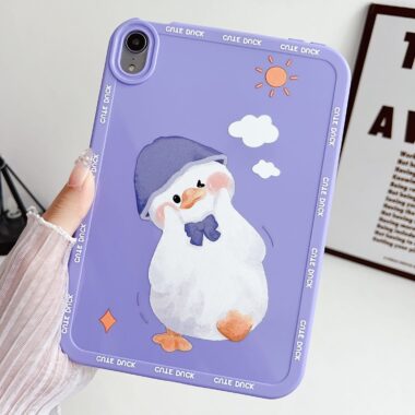 Cute cartoon pattern slim silicone shockproof iPad case