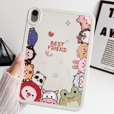 Cute cartoon pattern slim silicone shockproof iPad case