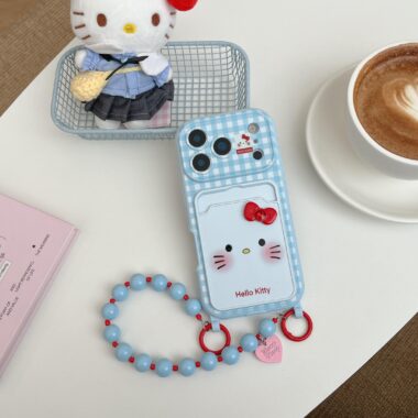 Cartoon cat expression anti-fingerprint acrylic iPhone 17 case