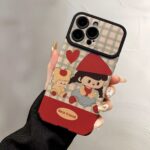 Cartoon girl and bear soft shockproof iPhone 17 case