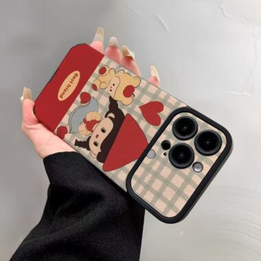 Cartoon girl and bear soft shockproof iPhone 17 case