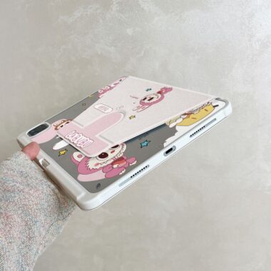 Cute Labubu cartoon 360 rotating shockproof iPad case