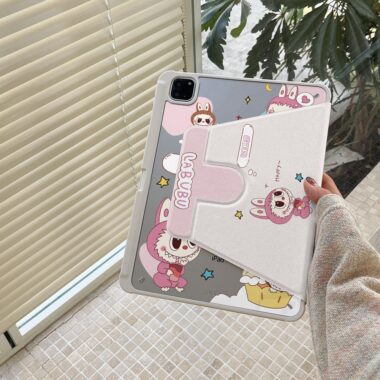 Cute Labubu cartoon 360 rotating shockproof iPad case
