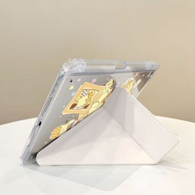 Cartoon pudding dog Y shape folding iPad case