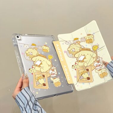 Cartoon pudding dog Y shape folding iPad case