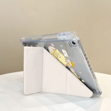 Cartoon pudding dog Y shape folding iPad case