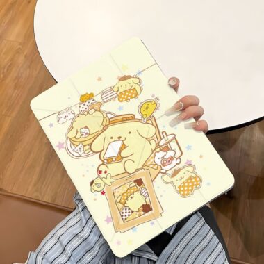 Cartoon pudding dog Y shape folding iPad case
