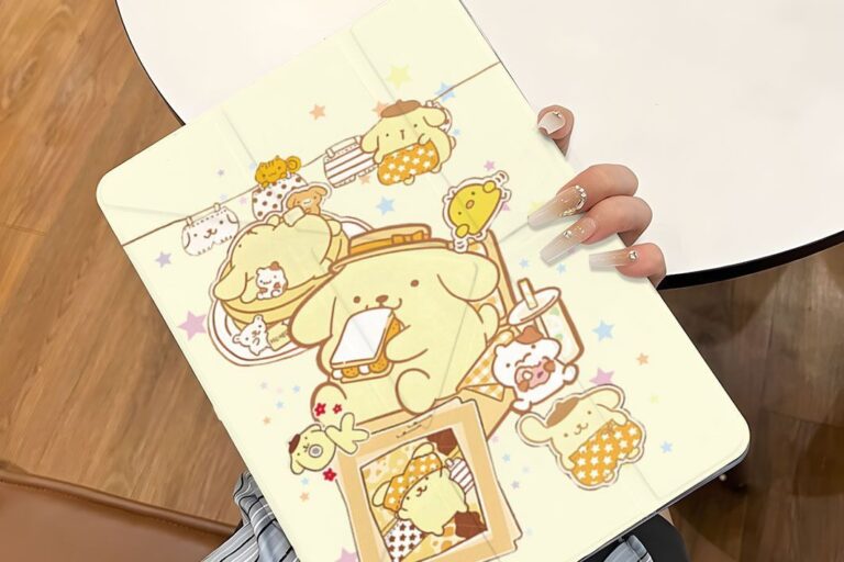 Cartoon pudding dog Y shape folding iPad case