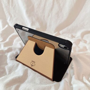 Brown puppy rotating shockproof iPad flip case