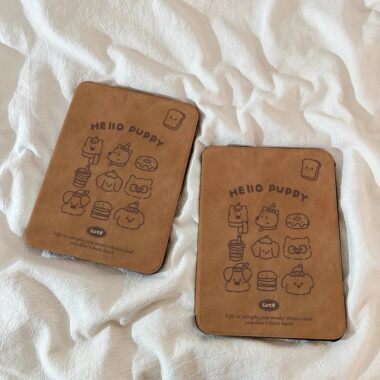 Brown puppy rotating shockproof iPad flip case