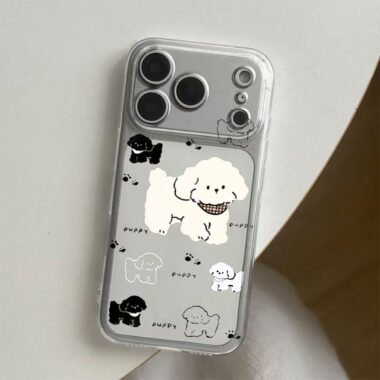 Creative cute puppy clear soft full cover iPhone 17 case