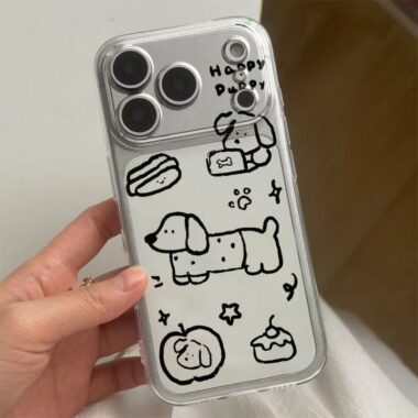 Creative cute puppy clear soft full cover iPhone 17 case