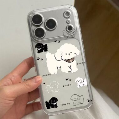 Creative cute puppy clear soft full cover iPhone 17 case