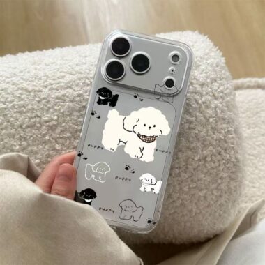 Creative cute puppy clear soft full cover iPhone 17 case