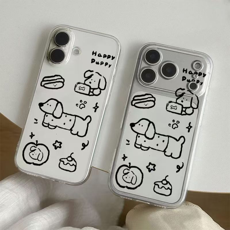 Creative cute puppy clear soft full cover iPhone 17 case
